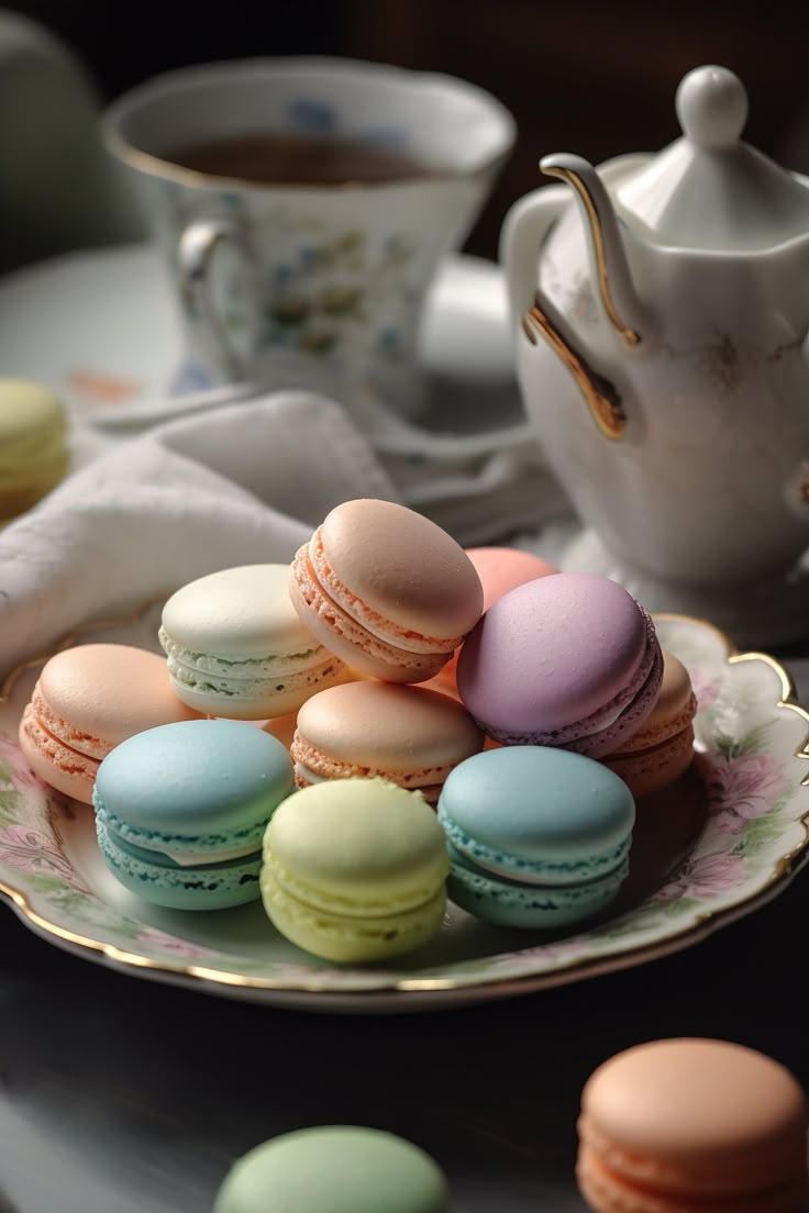 colorful French macarons