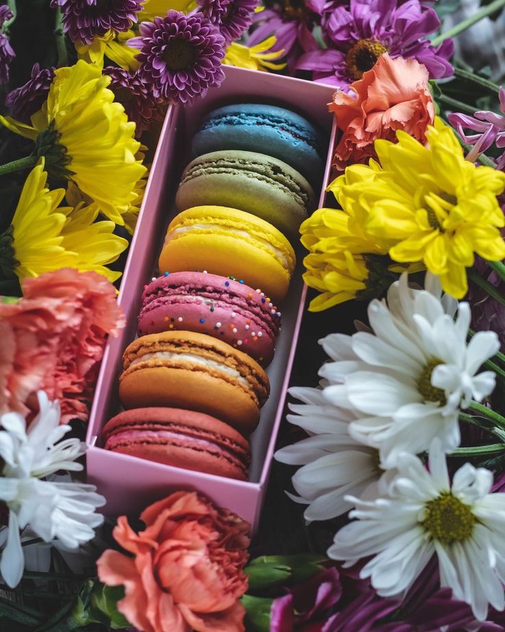 colorful French macarons